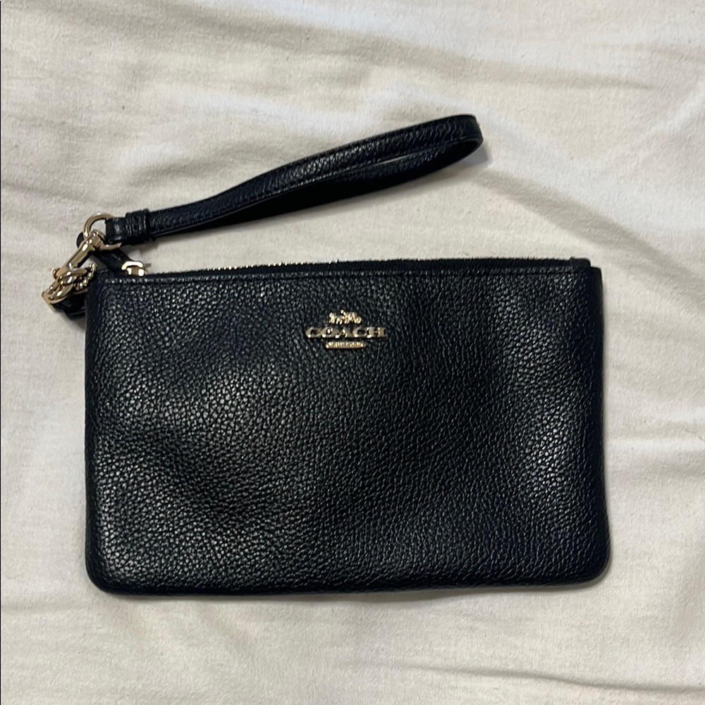 Coach Black Leather Wristlet